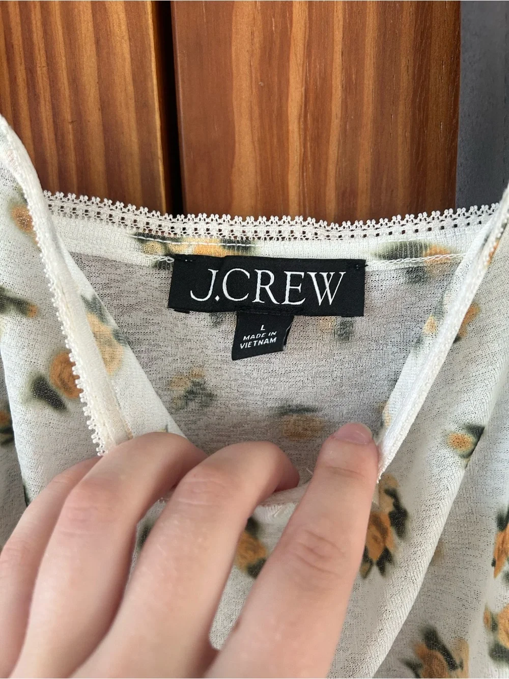 J. Crew Sheer Cami Floral Top Size Large